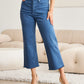 RFM Crop Chloe Tummy Control High Waist Raw Hem Jeans Denim   