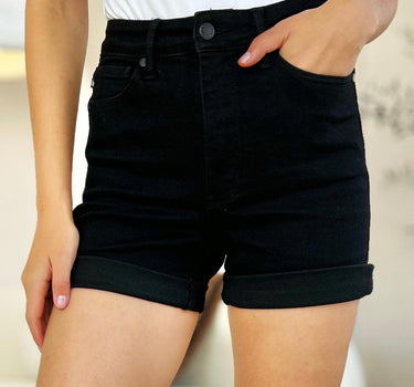 Judy Blue Full Size High Waist Tummy Control Cuffed Denim Shorts