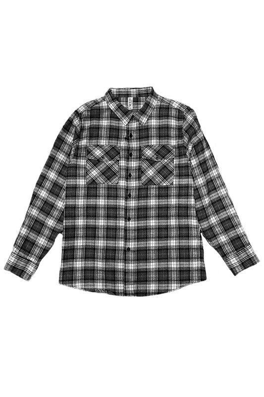 Checker Plaid Flannel Long Sleeve - Three Mad Hatters Mercantile 