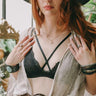 Center Cross Strap Lace Bralette
