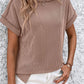 Striped Round Neck Short Sleeve T-Shirt Womens T-shirt Camel S 