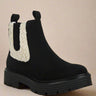 Mothman Faux Fur Detail Chunky Ankle Boots