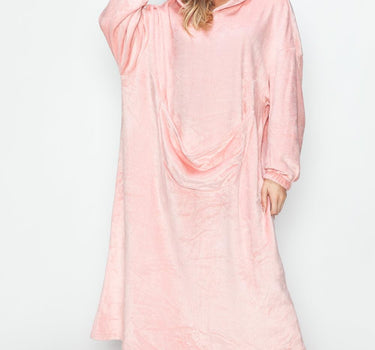 Double Take Pocketed Hooded Midi Lounge Dress