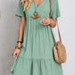 Full Size V-Neck Short Sleeve Dress    