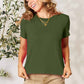 Basic Bae Full Size Round Neck Short Sleeve T-Shirt Womens T-shirt Matcha Green S 