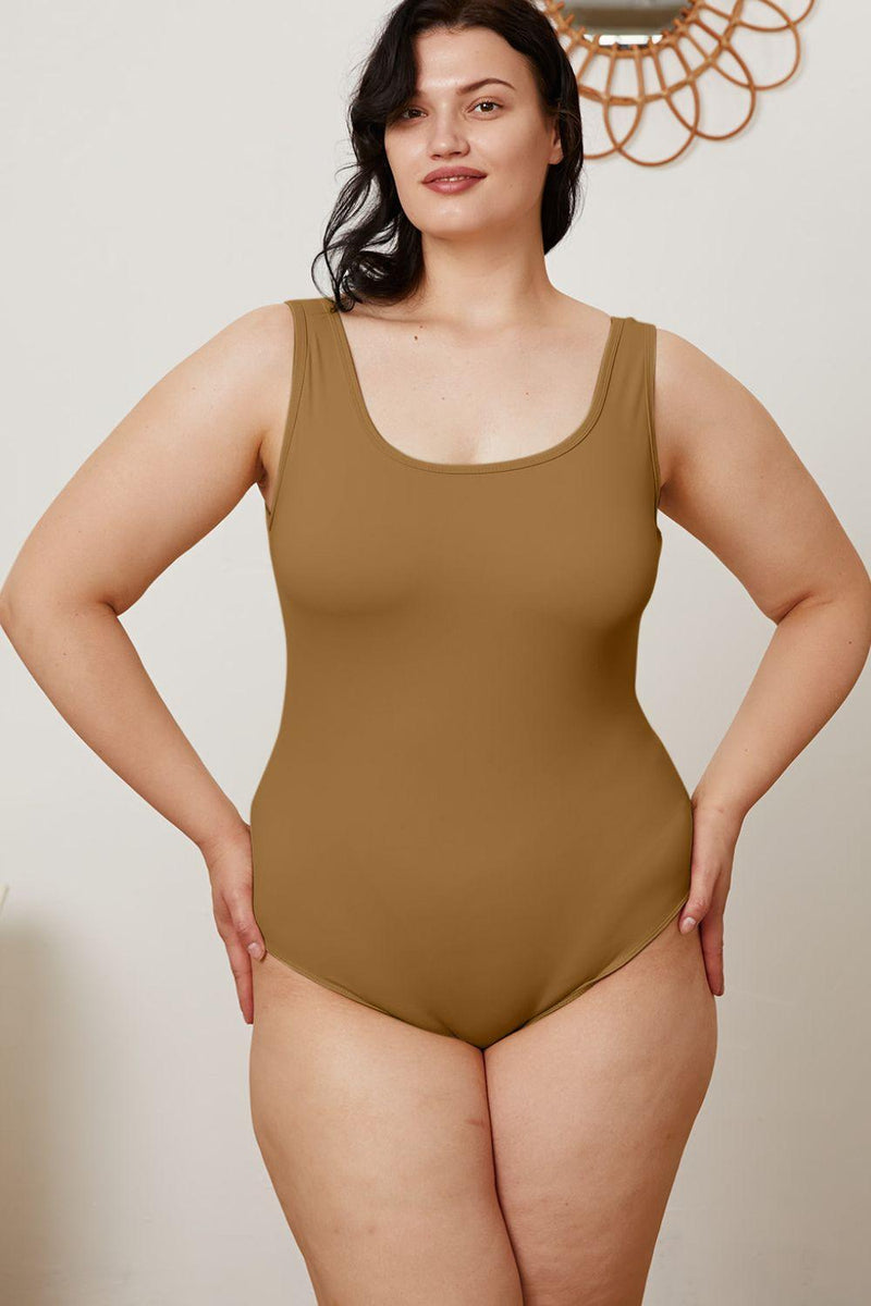 Basic Bae Full Size Square Neck Sleeveless Bodysuit - Three Mad Hatters Mercantile 