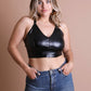 Faux Leather Longline Bralette Plus Size Womens Bralette   