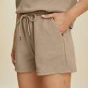 Double Take Full Size Texture Short Sleeve Top and Shorts Set