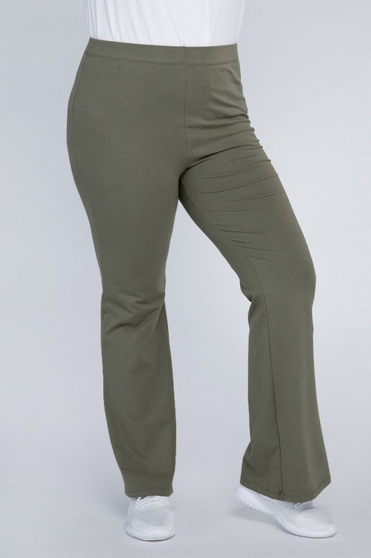 Plus Everyday Flare Bottoms  Military Green 1X 