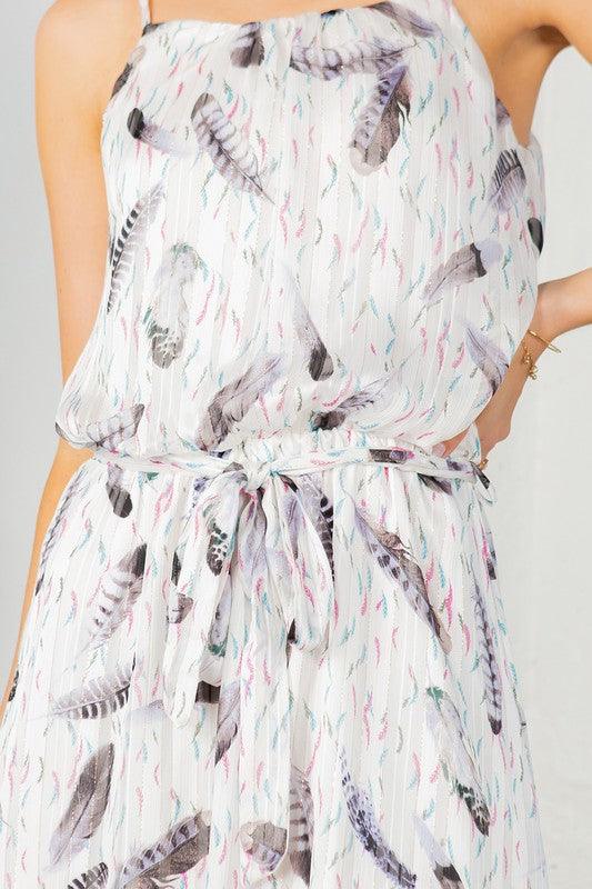 Textured Chiffon Ruffled Dress - Three Mad Hatters Mercantile 