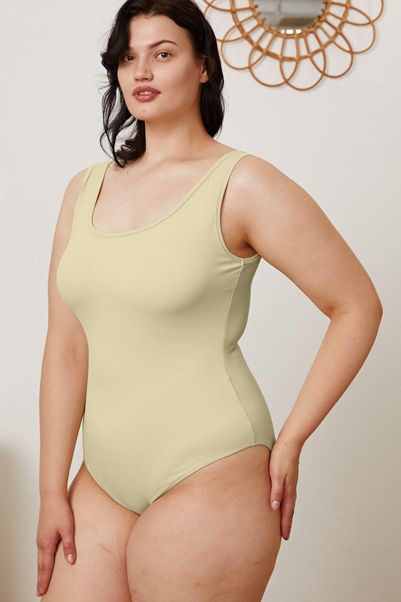 Basic Bae Full Size Square Neck Sleeveless Bodysuit - Three Mad Hatters Mercantile 