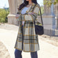 Double Take Plaid Button Up Lapel Collar Coat Womens Plaid Lapel Collar Coat