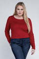 Plus Classic Ribbed Round Neck Long Sleeve Long Sleeve Shirt