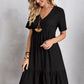 Full Size V-Neck Short Sleeve Dress    