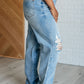 Ramona High Rise Rigid Magic Destroyed Straight Jeans Womens Straight Leg Jeans   