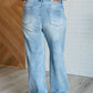 Ramona High Rise Rigid Magic Destroyed Straight Jeans Womens Straight Leg Jeans   