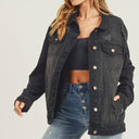 RISEN Distressed Long Sleeve Denim Jacket
