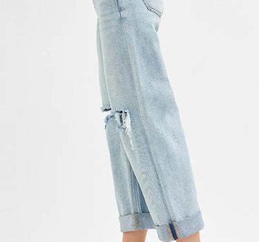 RISEN Mid Rise Fit Boyfriend Jeans with Cuff
