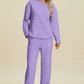 Double Take Textured Long Sleeve Top and Pants Set Lounge Set