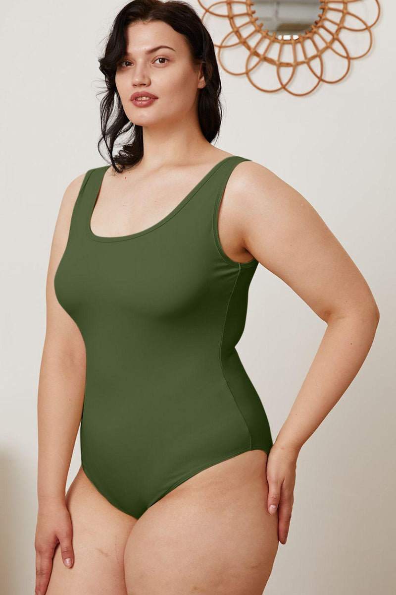 Basic Bae Full Size Square Neck Sleeveless Bodysuit - Three Mad Hatters Mercantile 