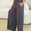 Double Take Full Size Smocked Wide Waistband Wide Leg Pants