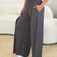 Double Take Full Size Smocked Wide Waistband Wide Leg Pants Womens Lounge Pants   