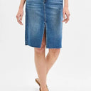 RISEN High Rise Front Slit Pencil Skirt