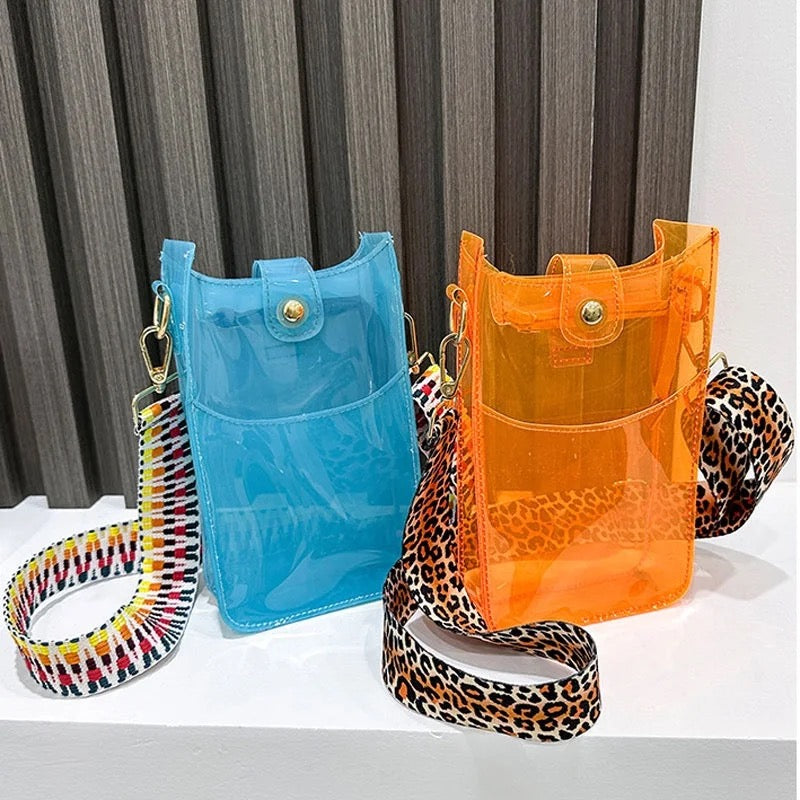 The Ava Colorful Clear Crossbody Phone Bag    