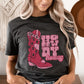 Howdy Honey XOXO Boots Valentines Graphic Tee Womens Graphic T-shirt Heather Charcoal S 