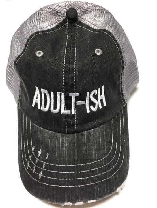 Adult-ish Embroidered Trucker Hat - Three Mad Hatters Mercantile 