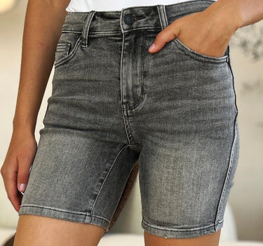 Judy Blue Full Size High Waist Washed Denim Shorts