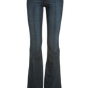 Mid-Rise Flared Jeans with Front Seam Detail