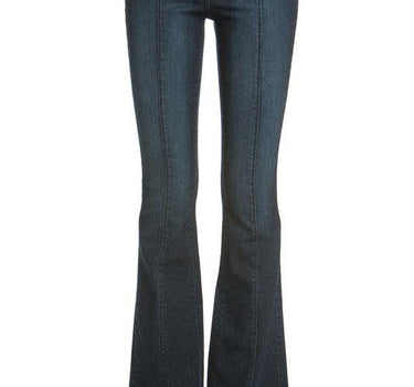 Mid-Rise Flared Jeans with Front Seam Detail