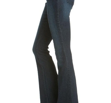 Mid-Rise Flared Jeans with Front Seam Detail