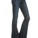 Mid-Rise Flared Jeans with Front Seam Detail