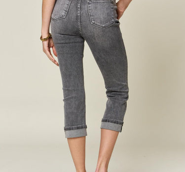 Judy Blue Button Fly High Waist Cuffed Capris