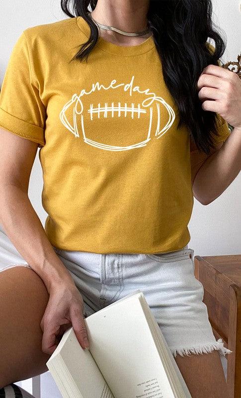 Cursive Football Game Day Graphic Tee - Three Mad Hatters Mercantile 