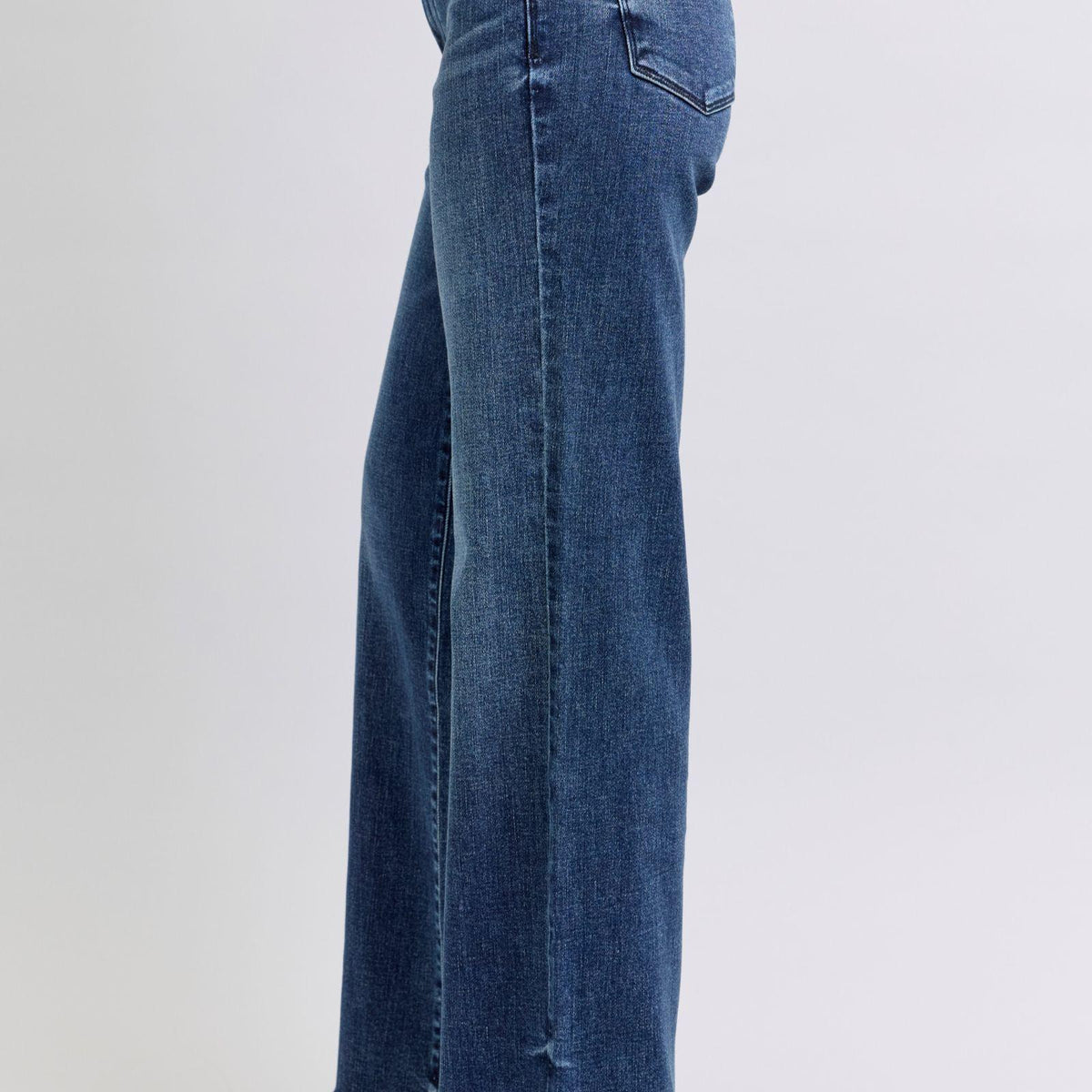 Judy Blue Raw Hem Mid Rise Jeans - Three Mad Hatters Mercantile 