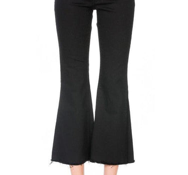 Mid-Rise Crop Flare Leg Denim Ankle Jeans pants