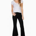 Mid-Rise Crop Flare Leg Denim Ankle Jeans pants