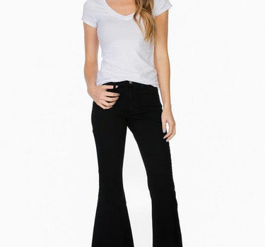 Mid-Rise Crop Flare Leg Denim Ankle Jeans pants