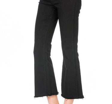 Mid-Rise Crop Flare Leg Denim Ankle Jeans pants