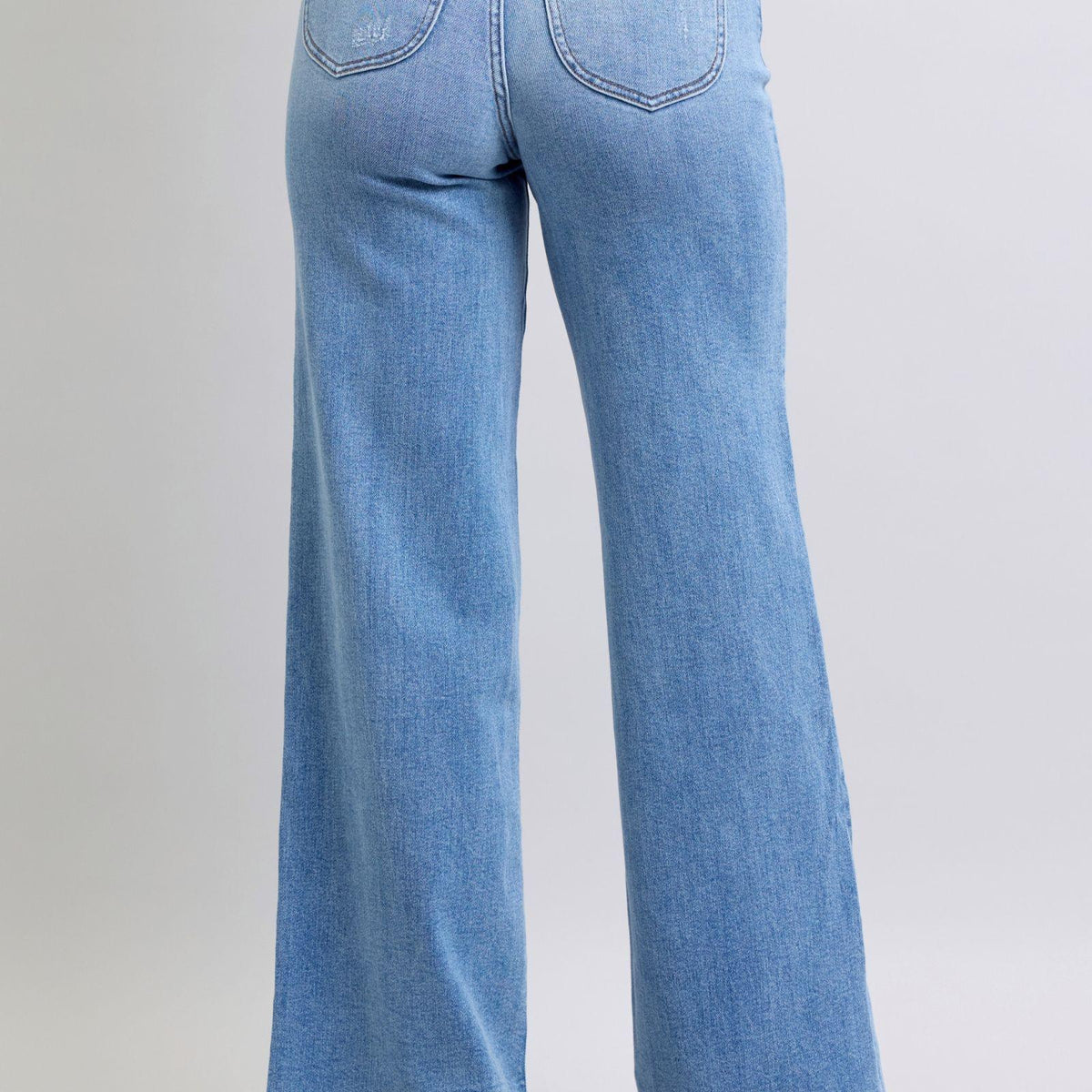 Judy Blue Wide Leg Jeans with Pockets - Three Mad Hatters Mercantile 