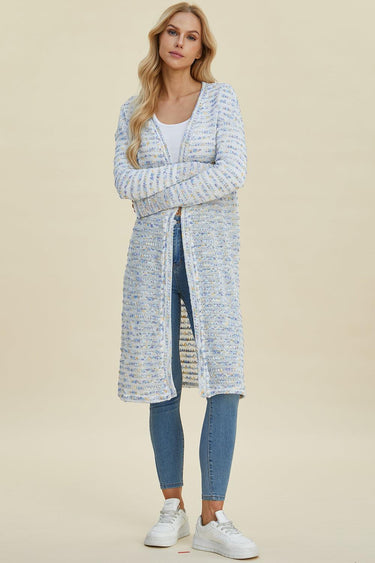 Double Take Open Front Longline Cardigan
