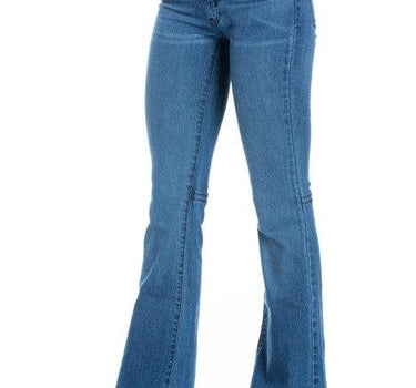 Mid Rise Flare Bell Bottom Denim Jeans