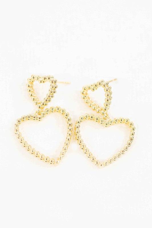 Cara Heart Drop Earrings - Three Mad Hatters Mercantile 