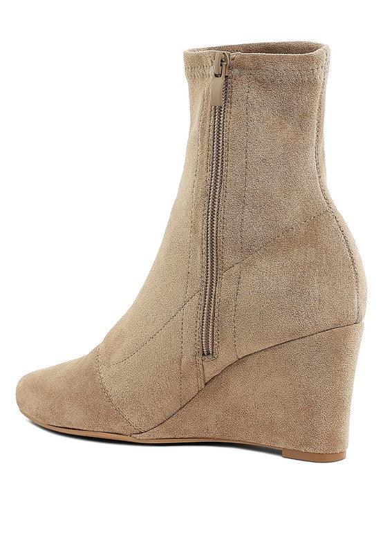 Yara Microfiber Wedge Sock Boots - Three Mad Hatters Mercantile 