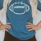 Cursive Football Game Day Graphic Tee Graffic Tee Heather Deep Teal S 