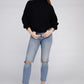 Viscose Dolman Sleeve Turtleneck Sweater Long Sleeve Blouse   