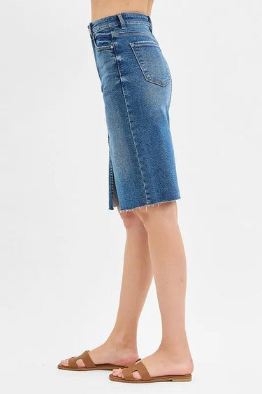 RISEN High Rise Front Slit Pencil Skirt